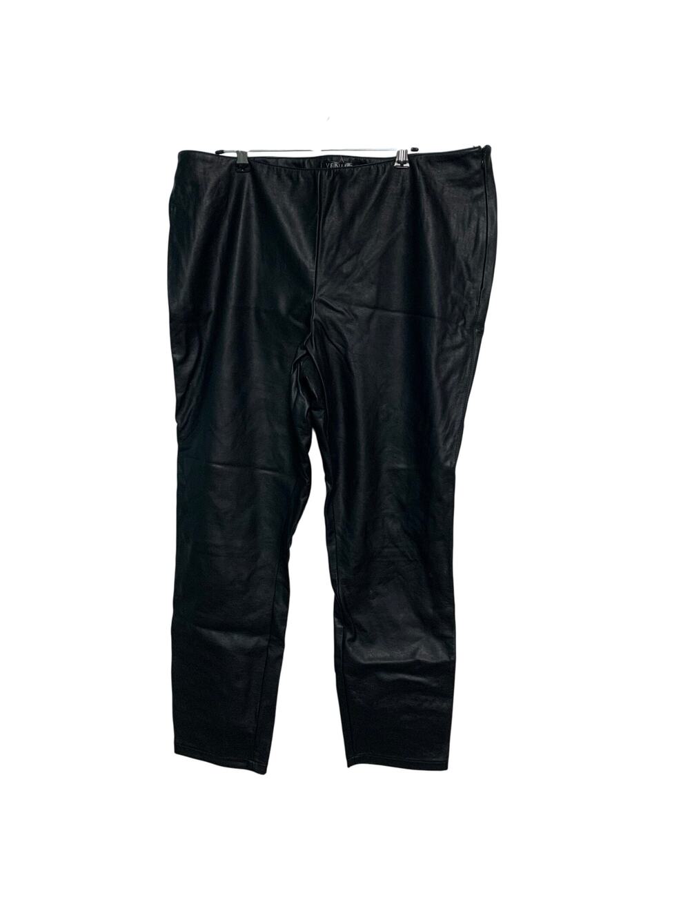 VENUS Women’s Black Faux Leather Pleather Polyurethane Pants Size 14